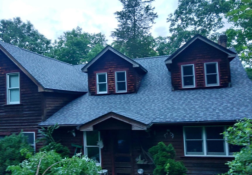 This house in McDonald, PA was transformed into a beautiful property with an updated, new roof. Our roofers installed Landmark Pro shingles from CertainTeed. 