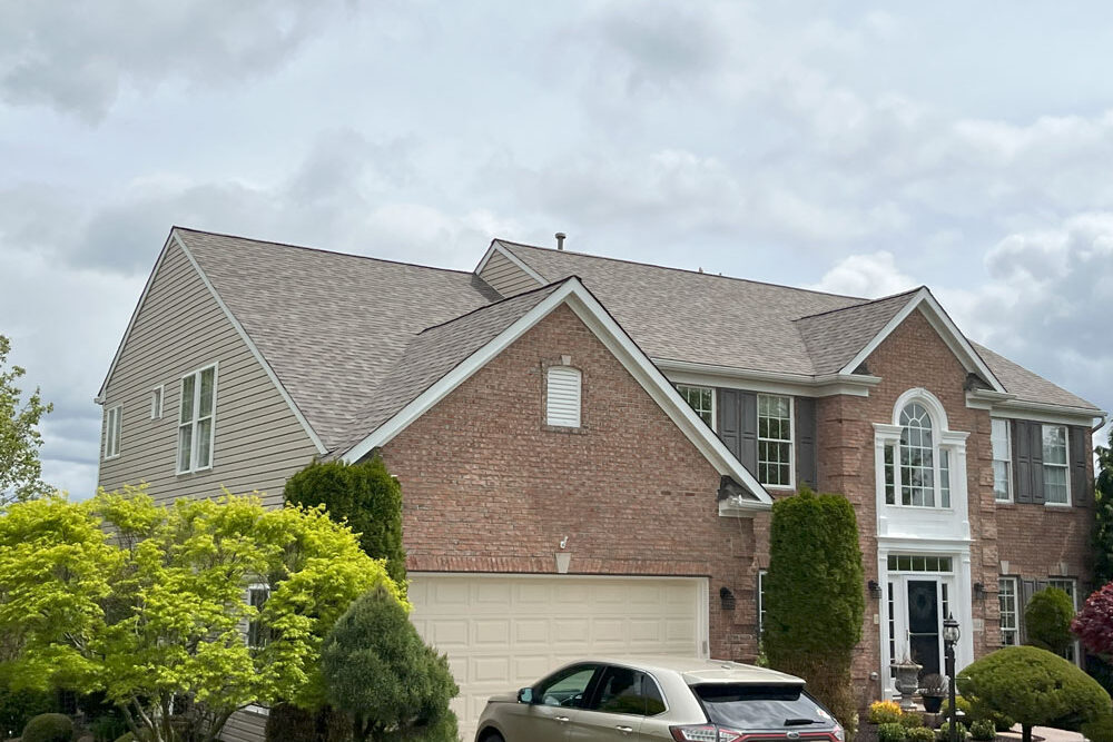 This house in Presto, PA was transformed into a beautiful property with an updated, new roof. Our roofers installed Landmark Pro shingles from CertainTeed. 