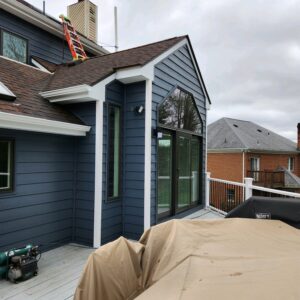 Enhance your curb appeal with help from Knox’s Construction. We offer a wide variety of professional siding in Wexford Township to increase your home’s aesthetic and overall value. Everlast siding blue.