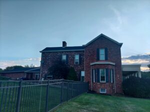 Claysville PA new roof installation with CertainTeed Landmark Black Moire shingles by Knox Construction