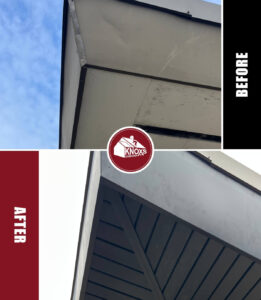 Before and After Photos Washington PA home with modern soffit and fascia replacement