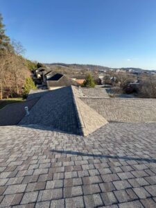 New roof installation in Canonsburg, PA featuring CertainTeed Landmark Weathered Wood shingles