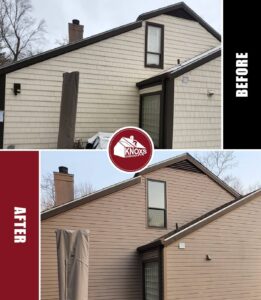 New Siding& Metal Roof Moon Twp. Before and After