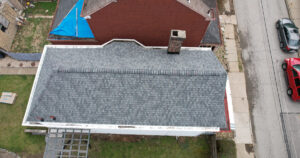 New Roof Installation Featuring Colonial Slate Shingles in Pittsburgh New Roof Installation Featuring Colonial Slate Shingles in Pittsburgh