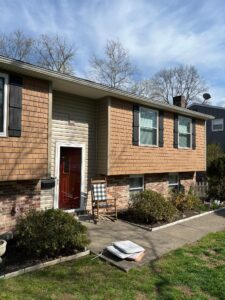New siding installation featuring Perfection siding and Pebblestone Clay Dutch Lap siding by Knox’s Construction in Bethel Park, PA.